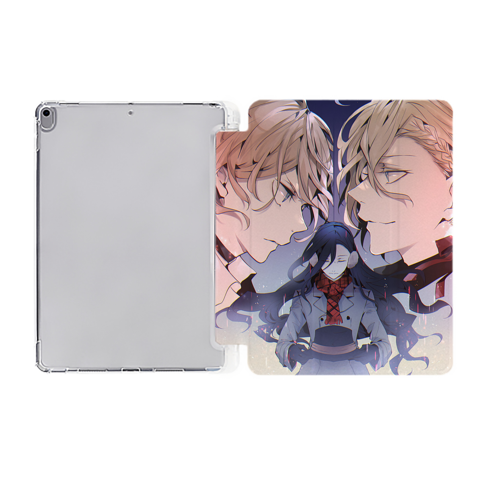 （画像用） 文豪ストレイドッグス Bungo Stray Dogs IPad ケース ペン収納付き 三つ折りスタンド PUレザー×シリコン 対応機種9.5/10.5/10.9インチ